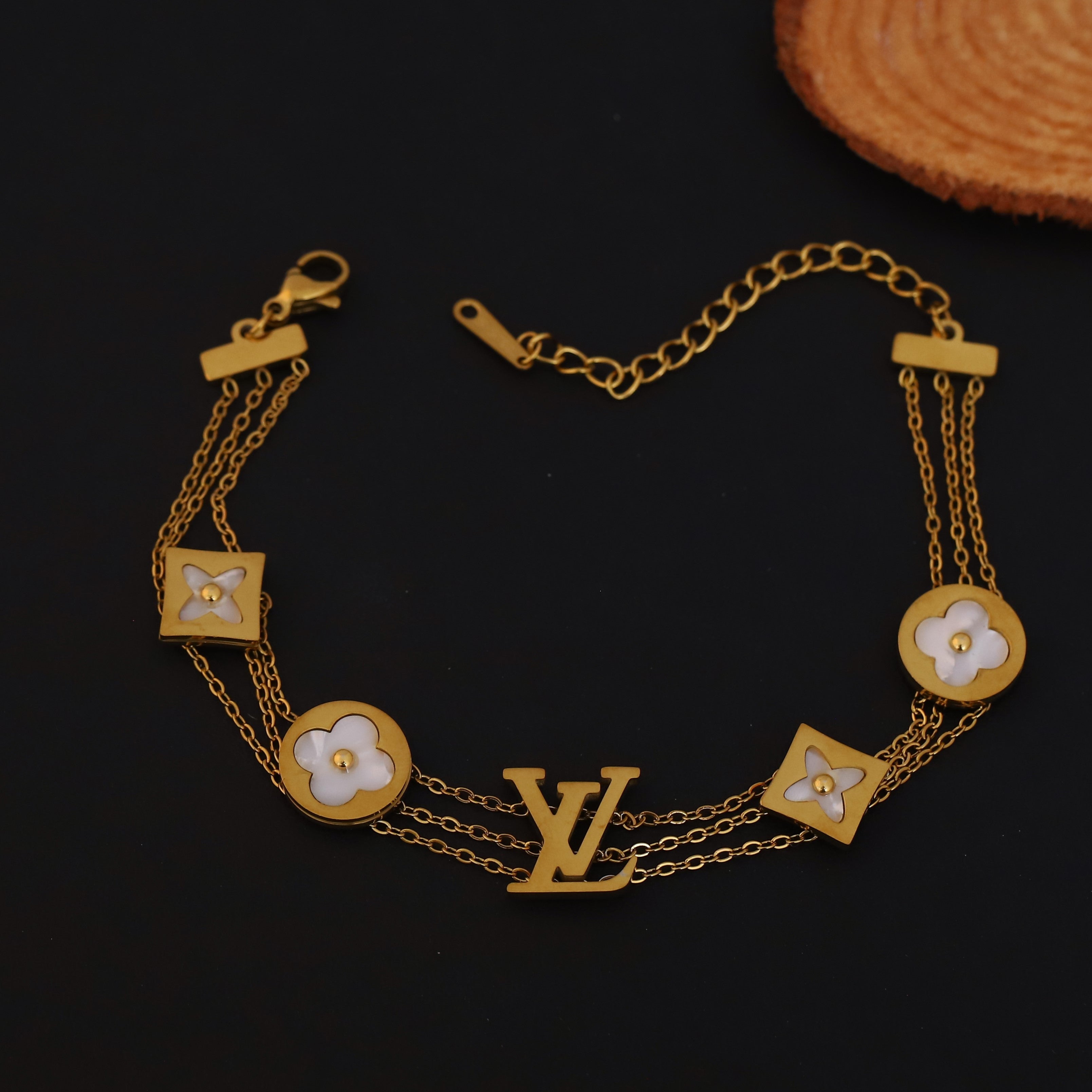 Charm Chain Bracelet Gold Plated – Double Layer, Anti-Tarnish, Waterproof, Minimalist Style (GOLD)