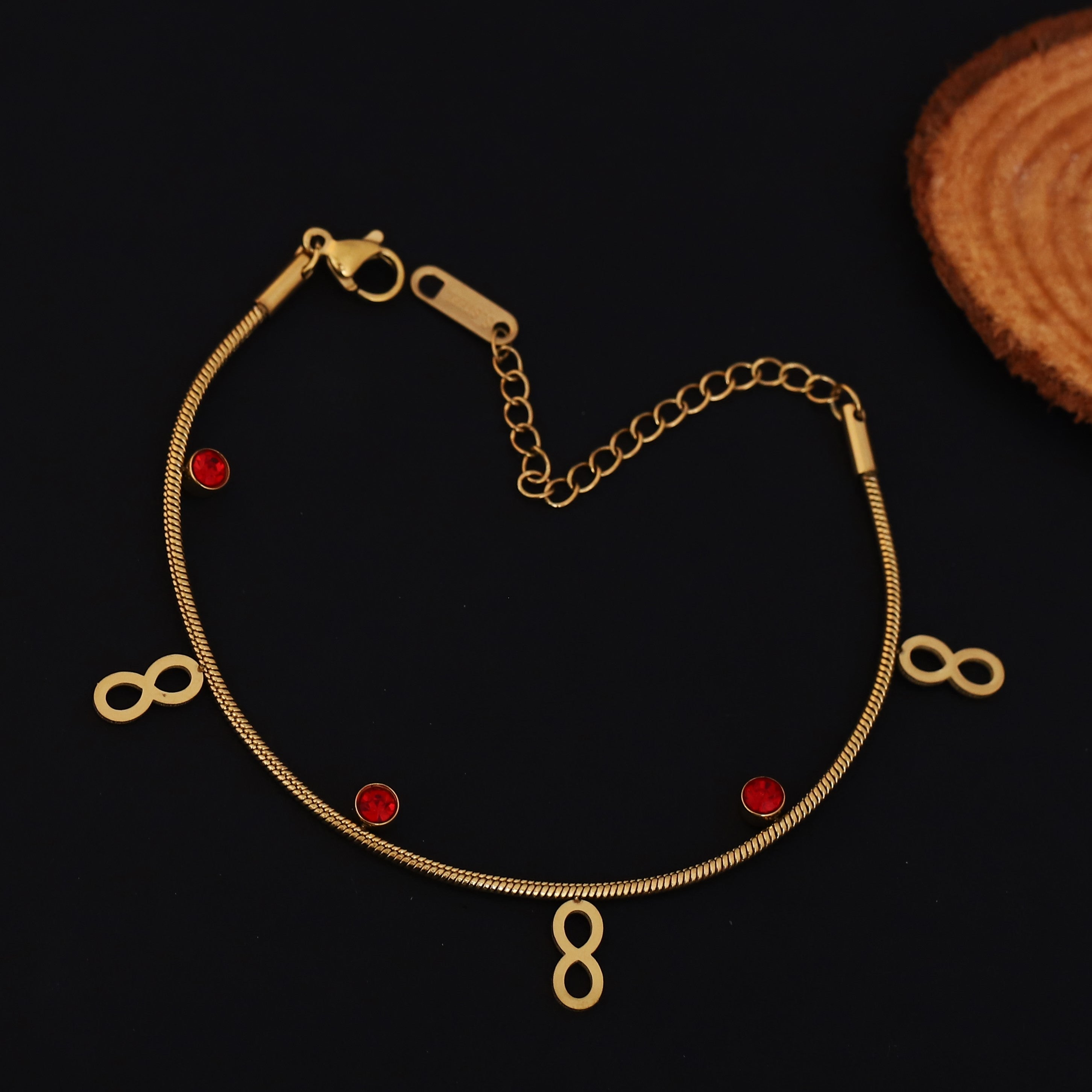 Infinity Charms Chain Bracelet Gold Plated – Single Layer, Anti-Tarnish, Waterproof, Minimalist Style (GOLD)