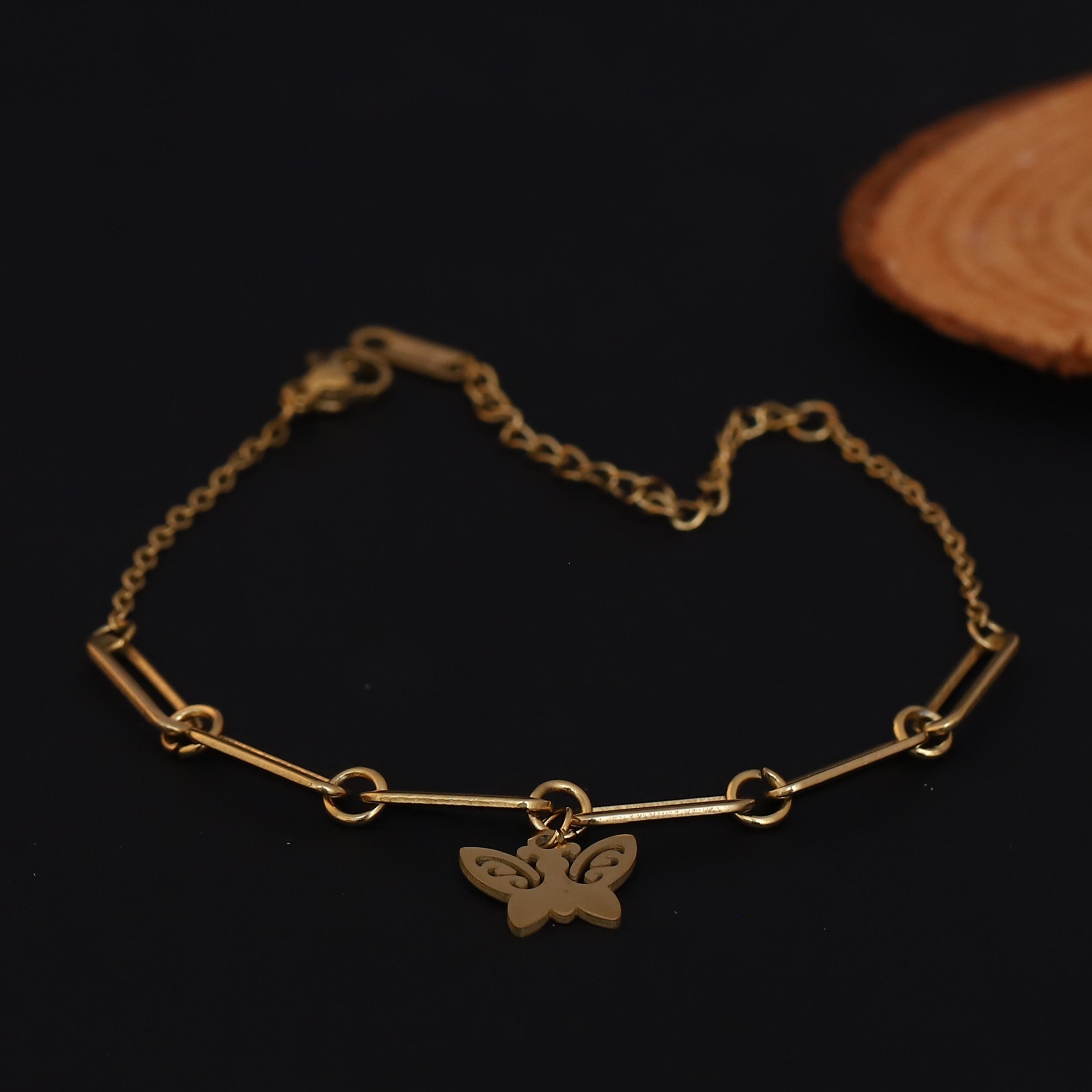 Butterfly Chain Bracelet Gold Plated – Single Layer, Anti-Tarnish, Waterproof(GOLD)