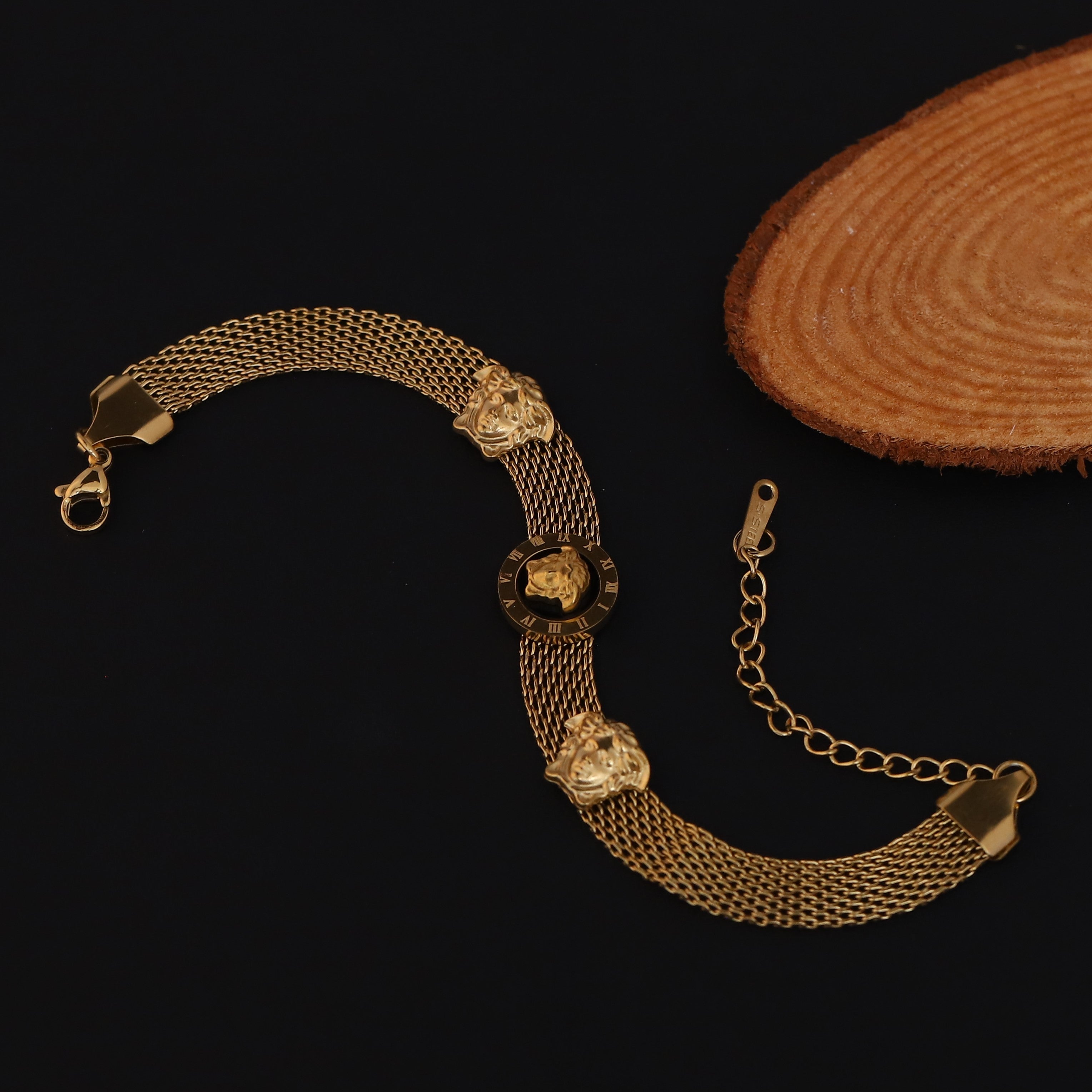 Honey Comb Chain Bracelet Gold Plated – Single Layer, Anti-Tarnish, Waterproof (GOLD)