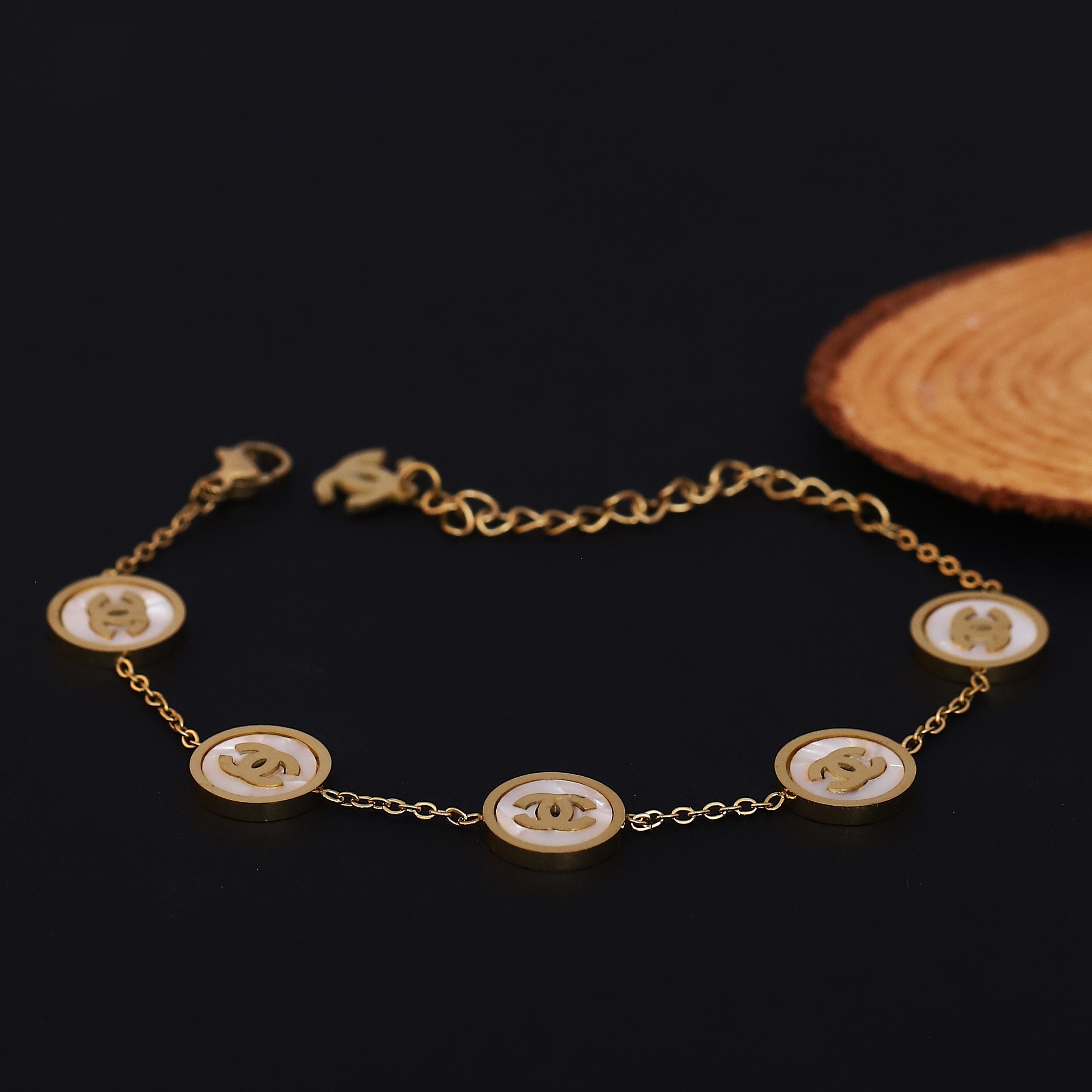 Charms Chain Bracelet Gold Plated – Single Layer, Anti-Tarnish, Waterproof, Minimalist Style (GOLD)