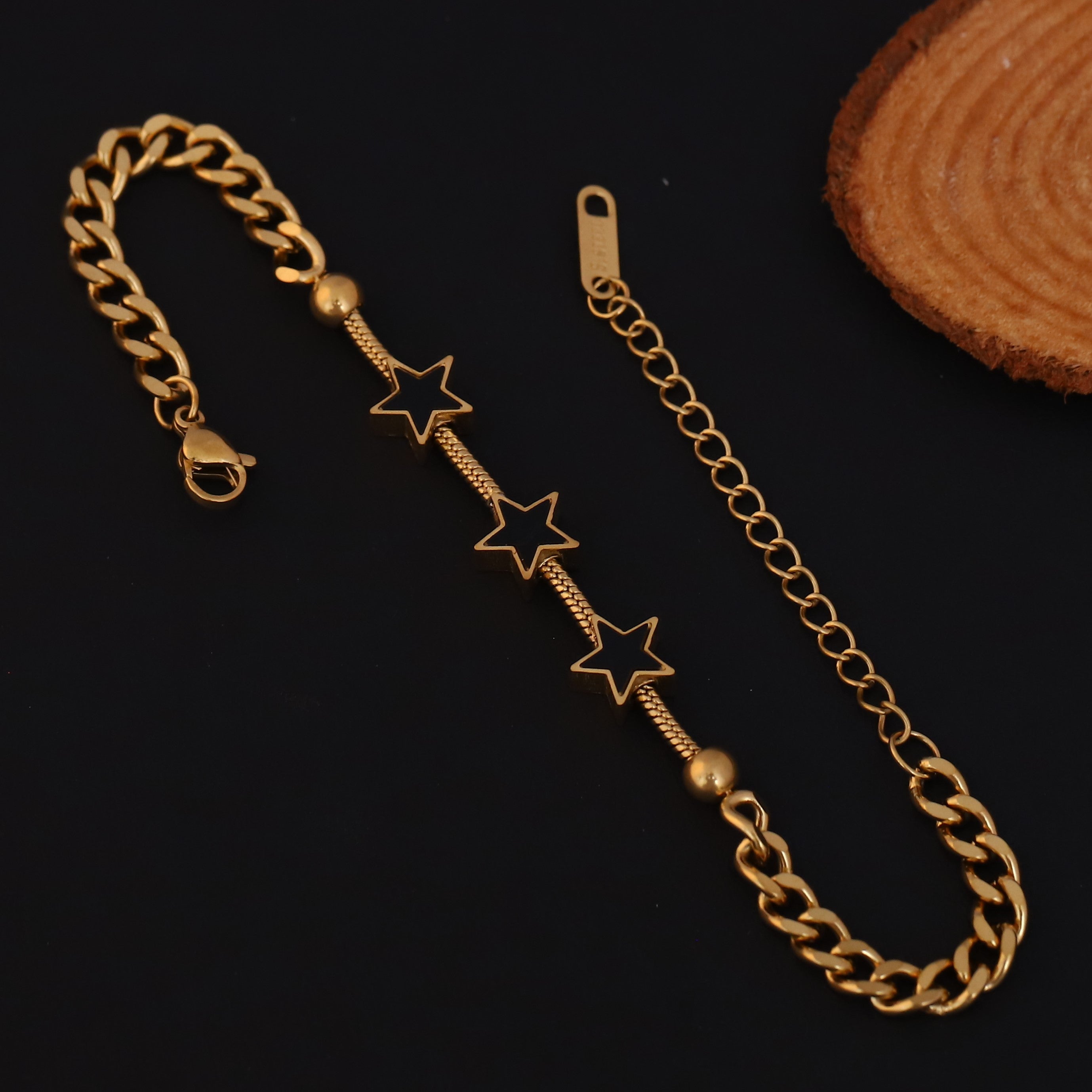 Star Chain Bracelet Gold Plated – Single Layer, Anti-Tarnish, Waterproof(GOLD)