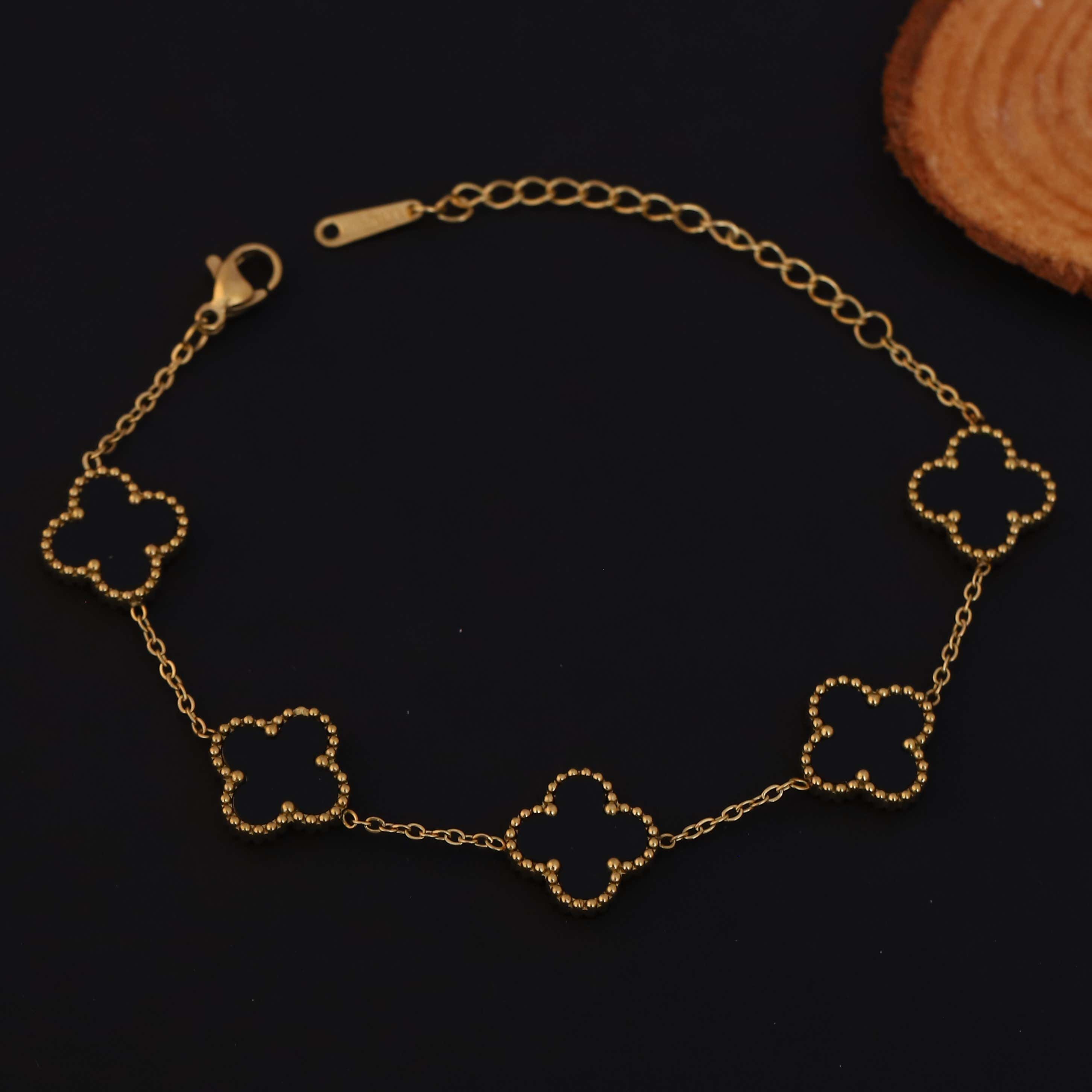 Flower Charm Multicolor Chain Bracelet Gold Plated – Single Layer, Anti-Tarnish, Waterproof, Minimalist Style (GOLD) (Copy)