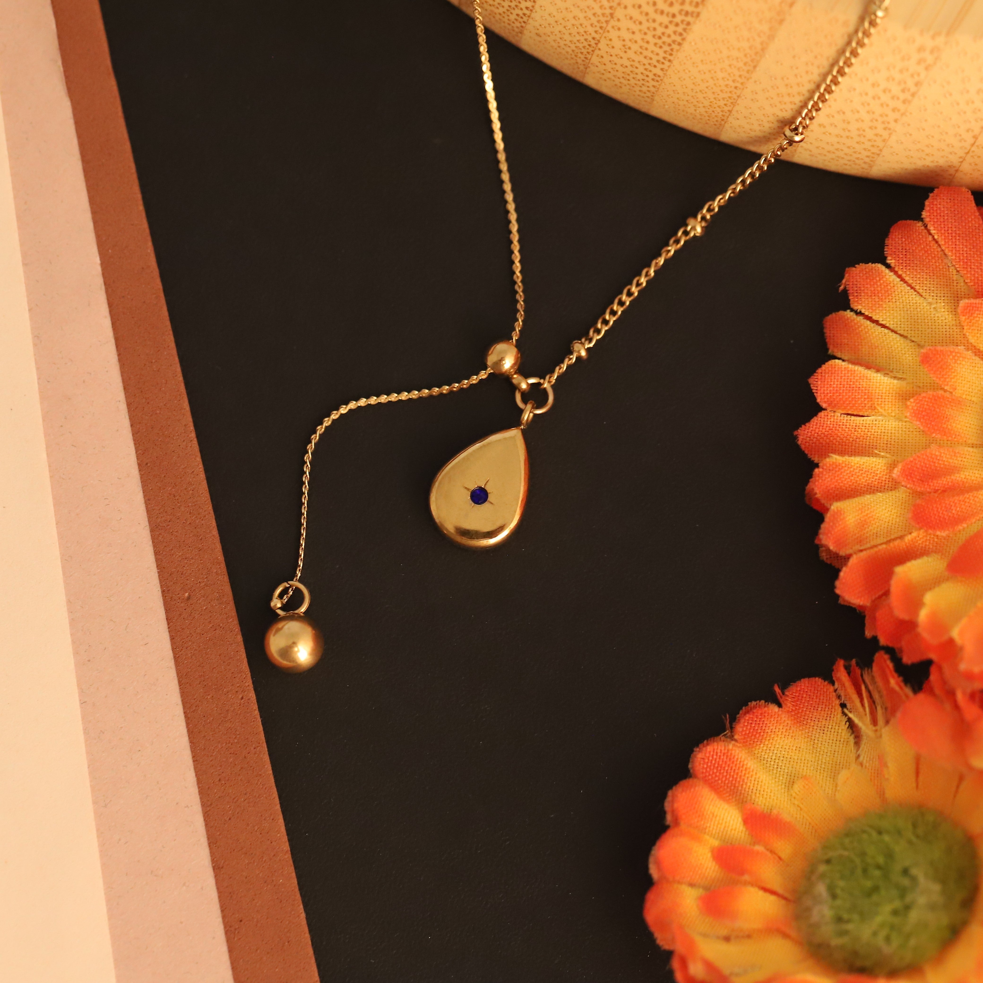 Drop Charm Gold Plated – Single Layer, Anti-Tarnish, Waterproof, Minimalist Style (GOLD)