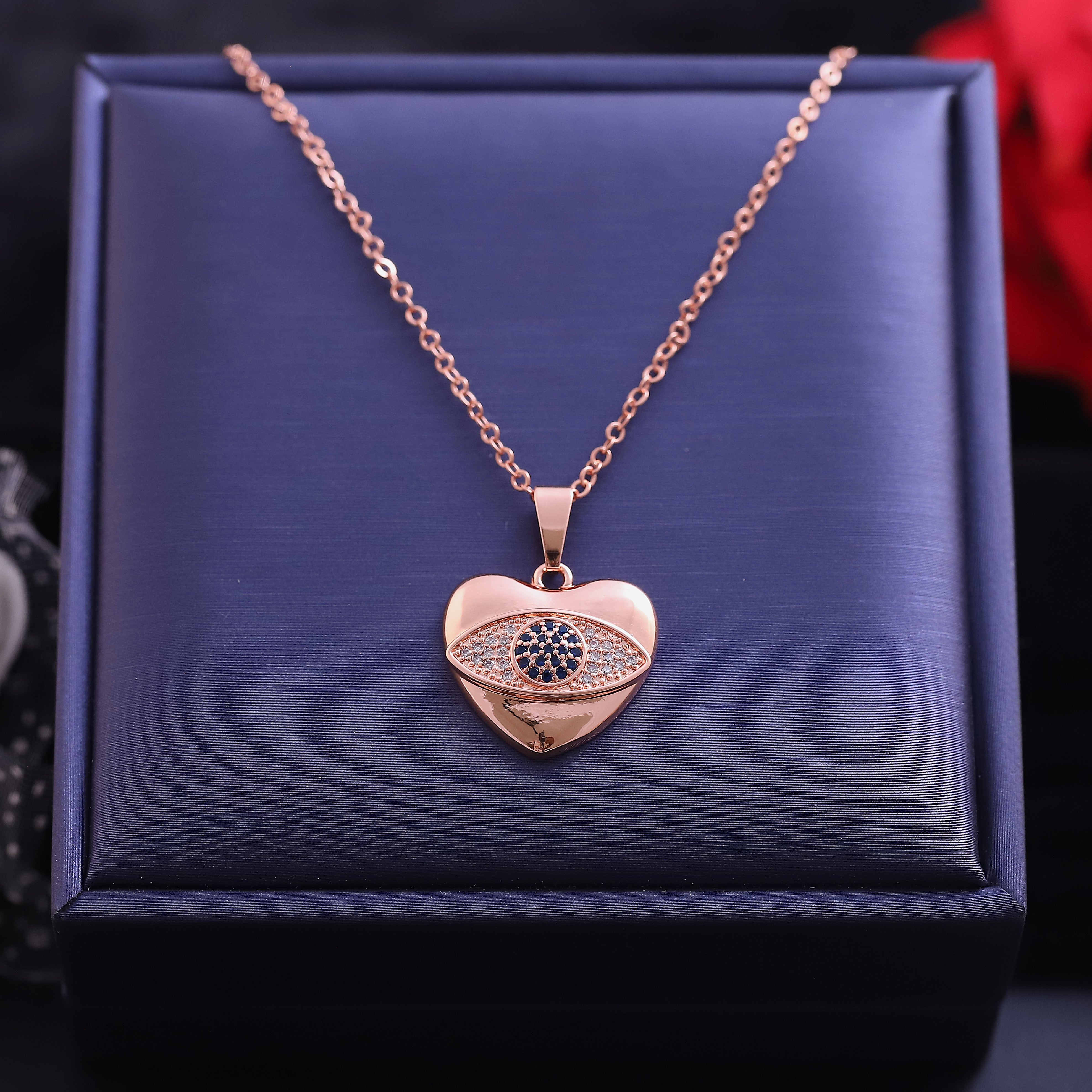 Evil Eye Charm AD Stone Gold Plated – Single Layer, Anti-Tarnish, Waterproof, Minimalist Style (GOLD)