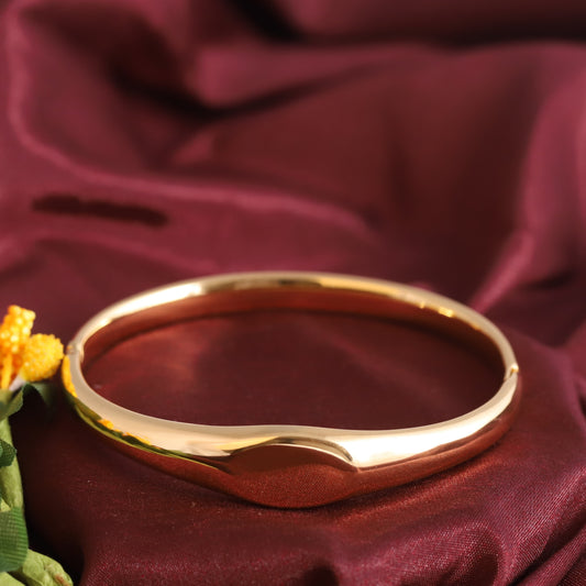 Gold-Plated Stainless Steel Lock Bracelet – Openable, Unisex & Skin-Friendly (GOLD)