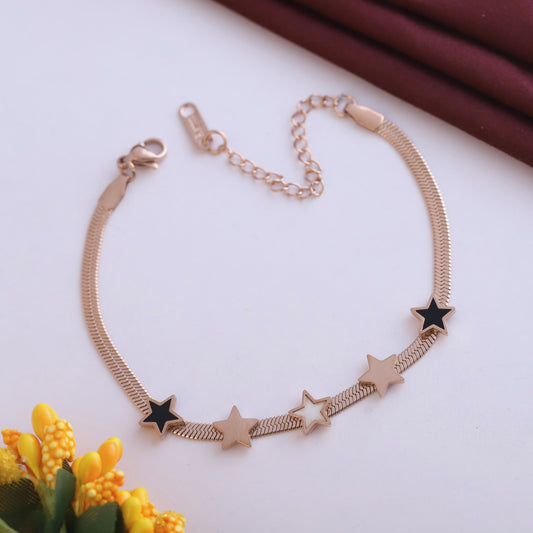 Snake Chain Bracelet Gold Plated – Single Layer, Anti-Tarnish, Waterproof(ROSE GOLD)