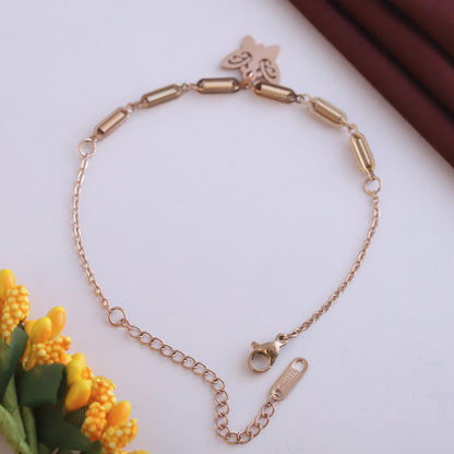 Butterfly Chain Bracelet Gold Plated – Single Layer, Anti-Tarnish, Waterproof(ROSE GOLD)