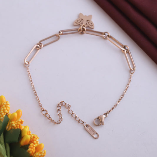 Butterfly Chain Bracelet Gold Plated – Single Layer, Anti-Tarnish, Waterproof(ROSE GOLD)