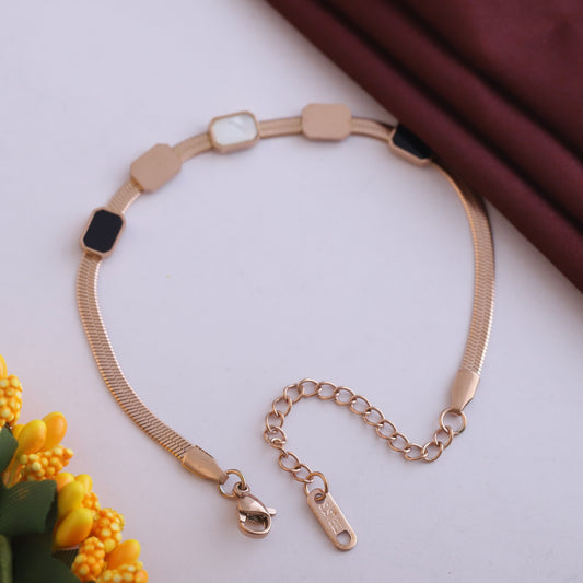 Snake Chain Bracelet Gold Plated – Single Layer, Anti-Tarnish, Waterproof(ROSE GOLD)