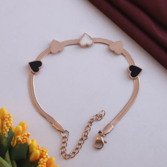 Snake Chain Bracelet Gold Plated – Single Layer, Anti-Tarnish, Waterproof(ROSE GOLD)