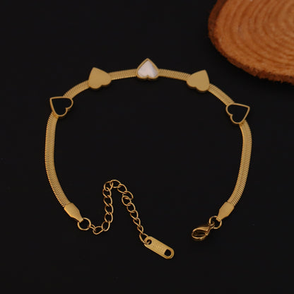 Heart Snake Chain Bracelet Gold Plated – Single Layer, Anti-Tarnish, Waterproof(GOLD)
