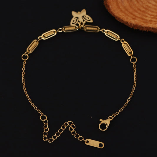 Butterfly Chain Bracelet Gold Plated – Single Layer, Anti-Tarnish, Waterproof(GOLD)