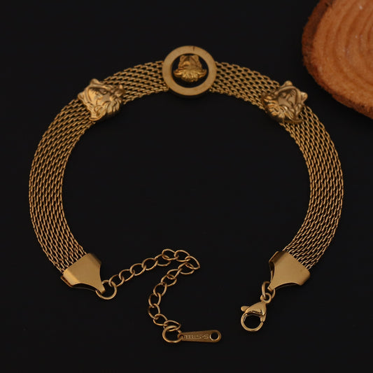Honey Comb Chain Bracelet Gold Plated – Single Layer, Anti-Tarnish, Waterproof (GOLD)
