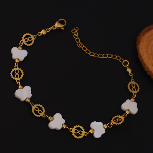 Butterfly Charms Chain Bracelet Gold Plated – Single Layer, Anti-Tarnish, Waterproof (GOLD)
