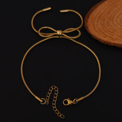 Bow Chain Bracelet Gold Plated – Single Layer, Anti-Tarnish, Waterproof (GOLD)