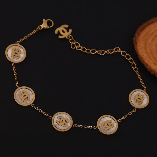 Charms Chain Bracelet Gold Plated – Single Layer, Anti-Tarnish, Waterproof, Minimalist Style (GOLD)