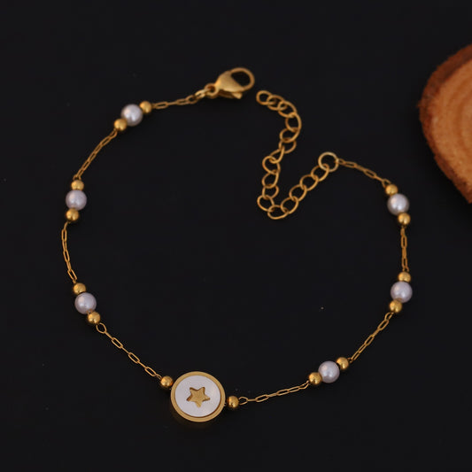 Evil Eye Chain Bracelet Gold Plated – Single Layer, Anti-Tarnish, Waterproof(GOLD)