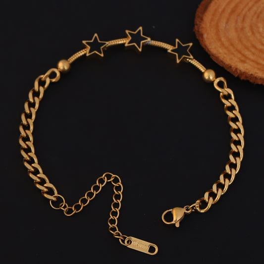 Star Chain Bracelet Gold Plated – Single Layer, Anti-Tarnish, Waterproof(GOLD)