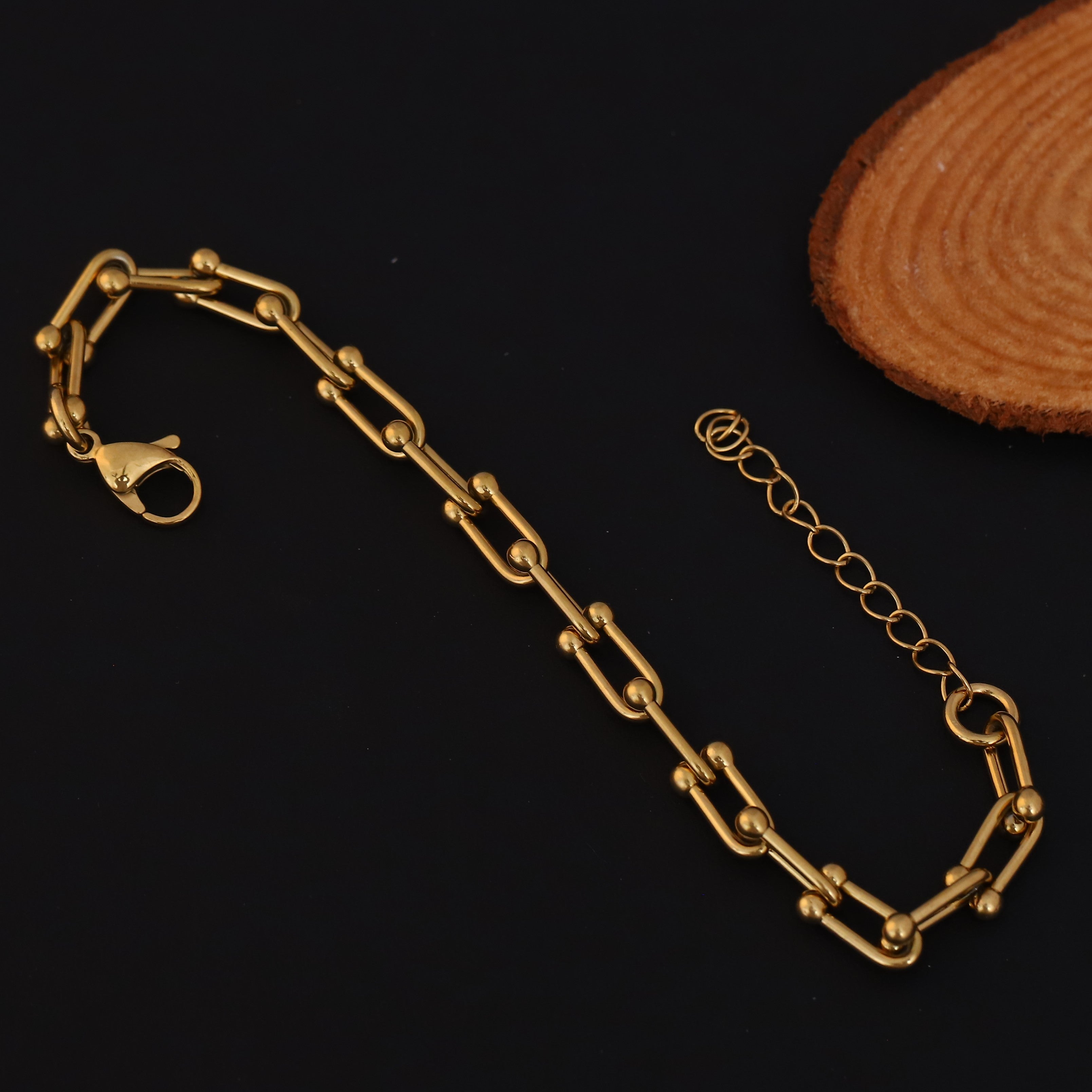 Link Chain Bracelet Gold Plated – Single Layer, Anti-Tarnish, Waterproof, Minimalist Style (GOLD)