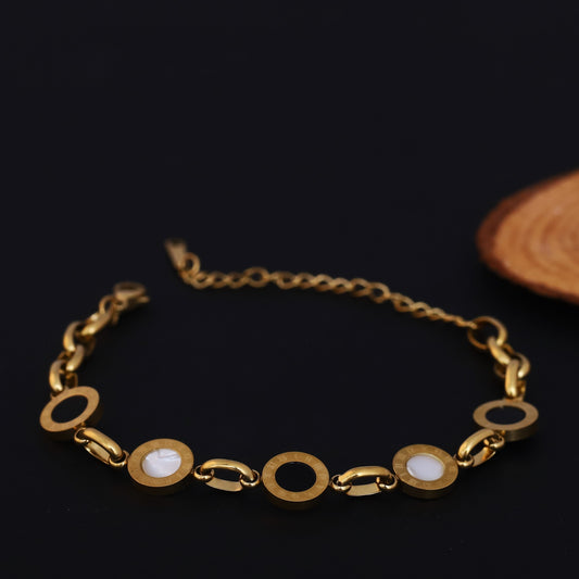 Charms Chain Bracelet Gold Plated – Single Layer, Anti-Tarnish, Waterproof, Minimalist Style (GOLD)