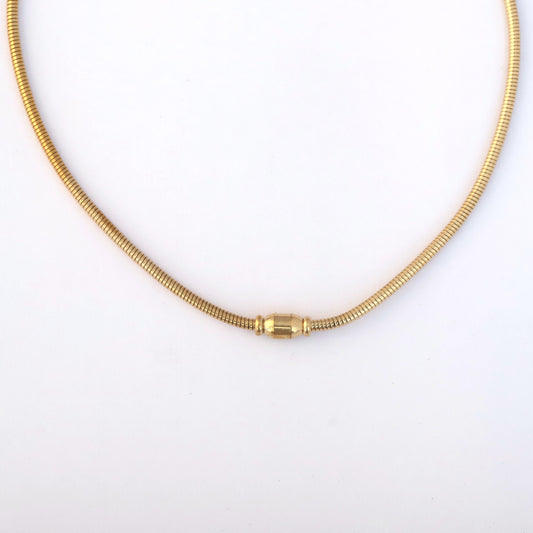 Leaf Charm Round Necklace Gold Plated – Single Layer, Anti-Tarnish, Waterproof, Minimalist Style (GOLD)