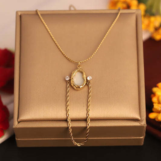 Pearl Charm Chain Gold Plated – Single Layer, Anti-Tarnish, Waterproof, Minimalist Style (GOLD)