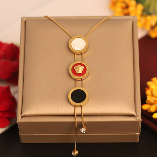 Trendy Charm Multi Color Chain Gold Plated – Single Layer, Anti-Tarnish, Waterproof, Minimalist Style (GOLD)