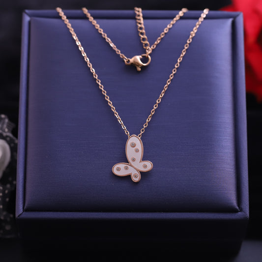 Butterfly Charm AD Stone Gold Plated – Single Layer, Anti-Tarnish, Waterproof, Minimalist Style (GOLD)