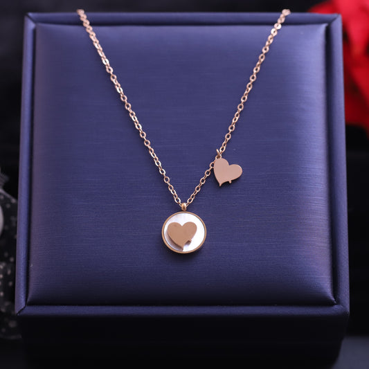 Heart Charm Chain Gold Plated – Single Layer, Anti-Tarnish, Waterproof, Minimalist Style (GOLD)
