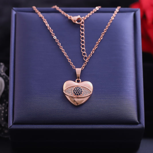 Evil Eye Charm AD Stone Gold Plated – Single Layer, Anti-Tarnish, Waterproof, Minimalist Style (GOLD)