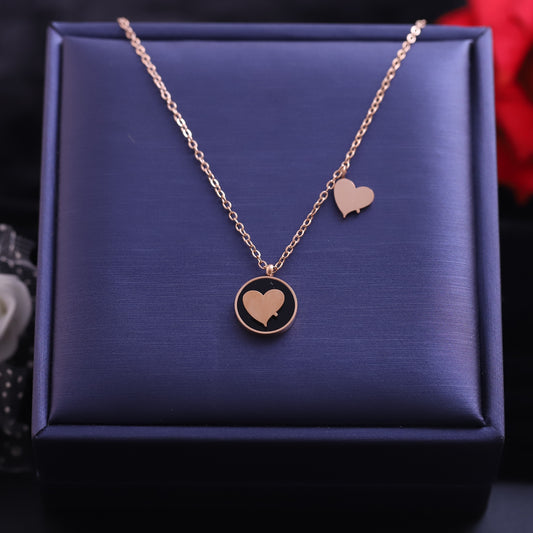 Heart Charm Chain Gold Plated – Single Layer, Anti-Tarnish, Waterproof, Minimalist Style (GOLD)